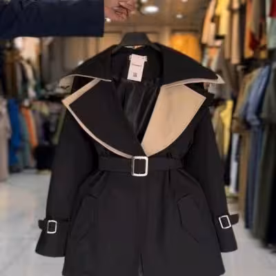 بارانی آستر دار زنانه مدل بهنوش جنس کتان تی سی اعلا   آستر