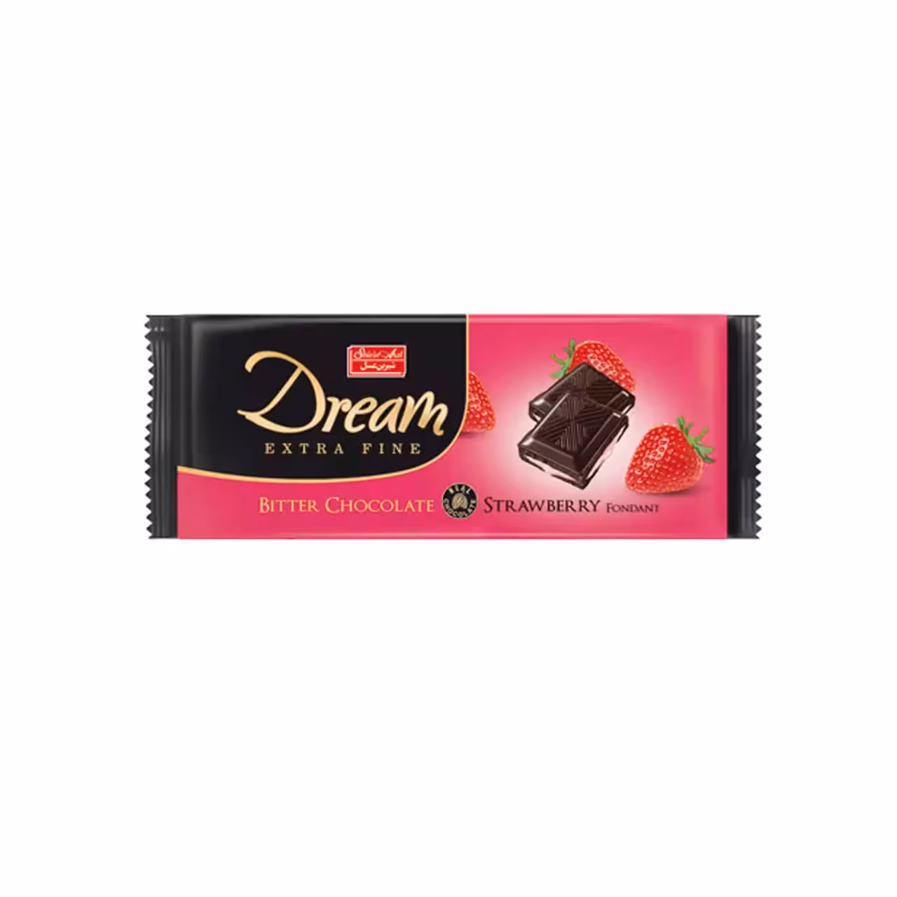 شکلات تلخ با مغز فوندانت توت فرنگی دریم شیرین عسل – 100 گرم