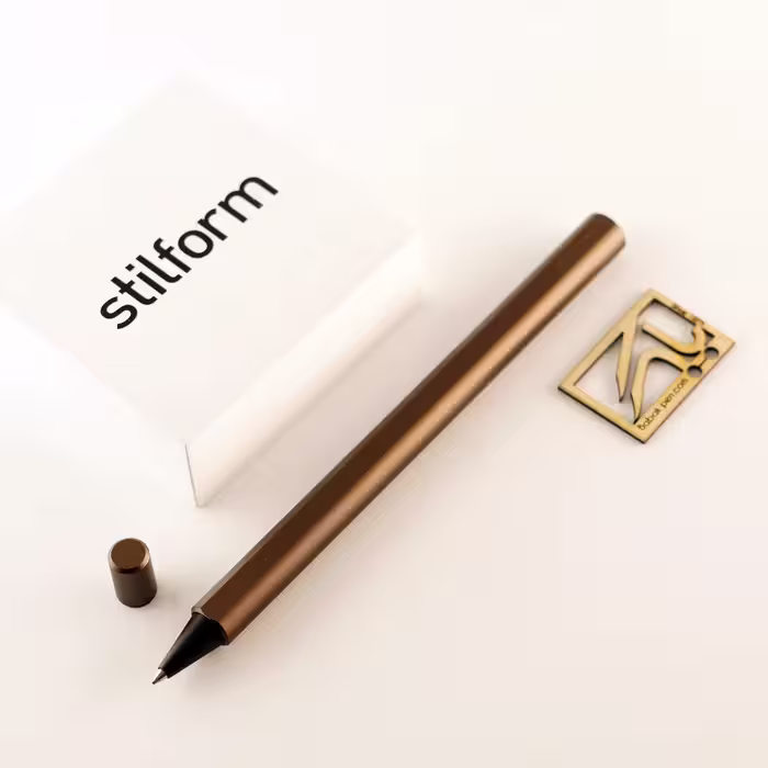 روان نویس آلومینیومی استیل فرم فلو قهوه ای گردویی STILFORM Aluminum FLOW RP Walnut brown