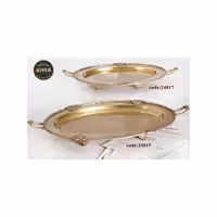 سینی بیضی چهارگل برنجی 24817