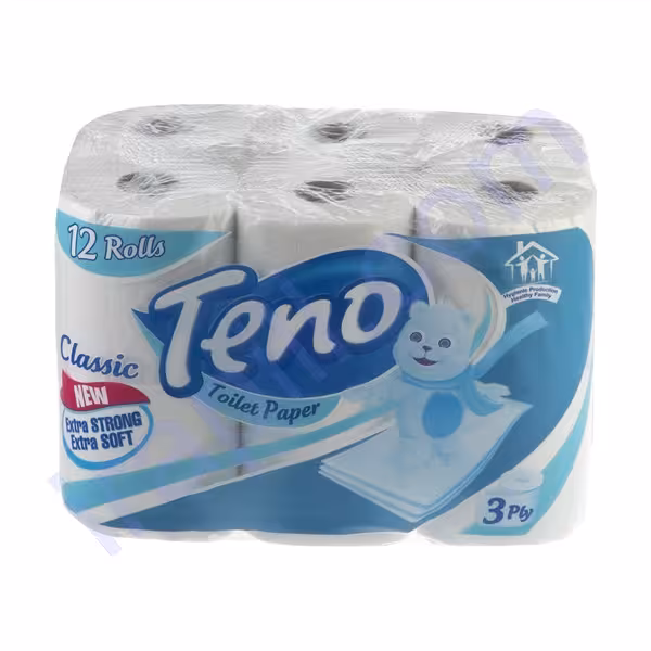 دستمال توالت کلاسیک سه لایه 12 رول تنو
