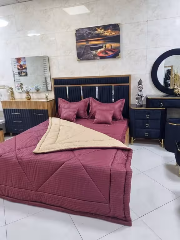 روتختی هتلی راه راه نخ پنبه کرم زرشکی