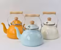 کتری لعابی طرح English Home انگلیش هوم 2/5 لیتری (سفید-نارنجی-کالباسی-ابی)