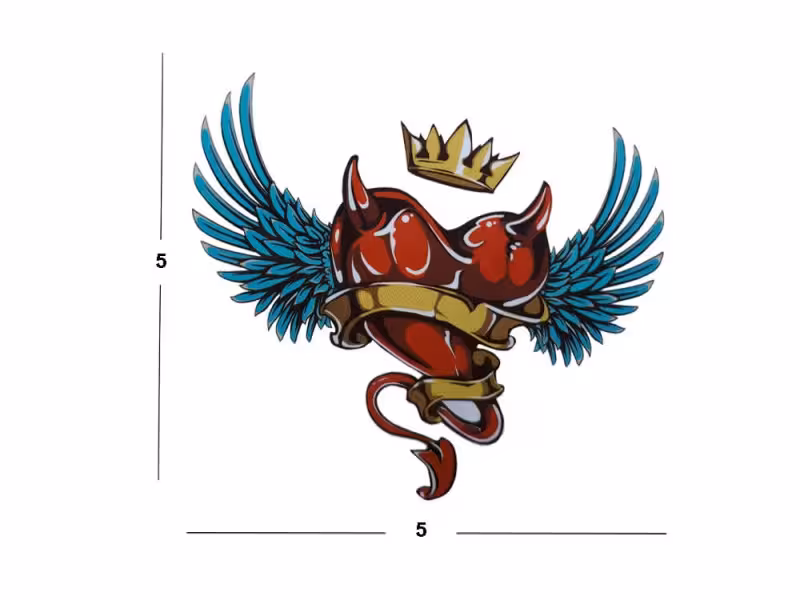 خالکوبی موقت طرح قلب بالدار کوچک