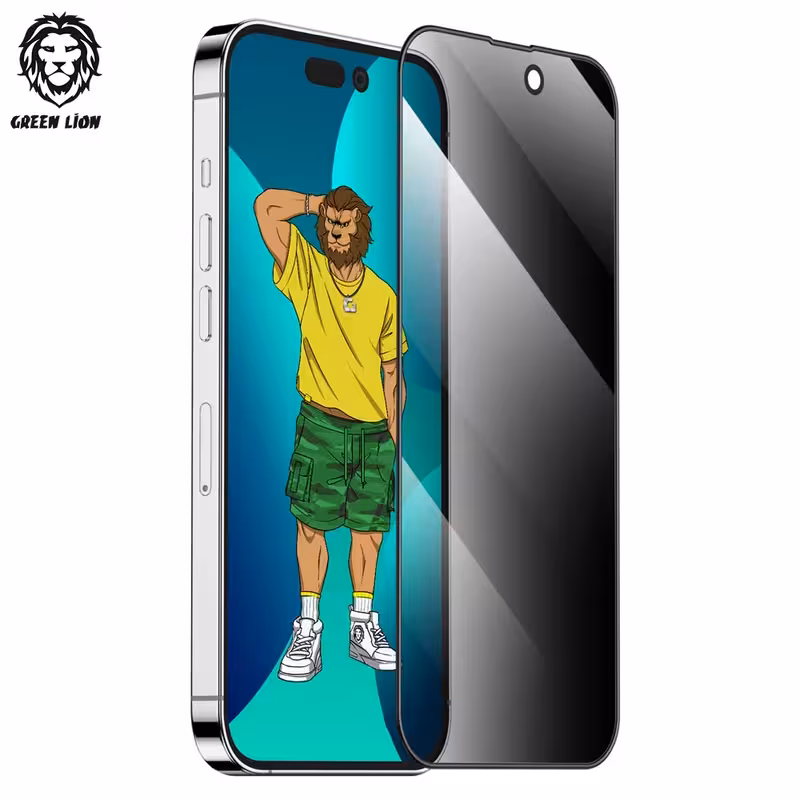 گلس گرین لاین برای iPhone 14 /13 Pro/13 مدل /Green Lion 3D Silicone Plus Advance Privacy