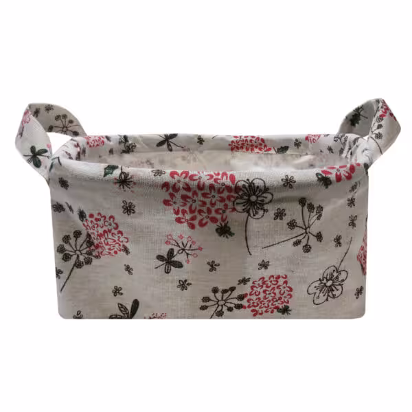 رزالین باکس دسته دار 30*35 زمینه کرم گل دار بزرگ