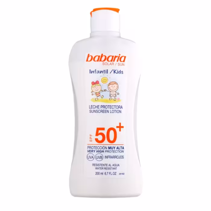 کرم ضدآفتاب کودک باباریا SPF50 حجم 200 میل اورجینال | محافظت بالا برای پوست حساس کودکان