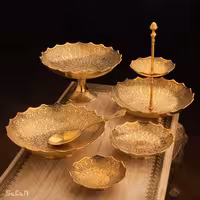 ست پذیرایی برنجی طلایی کد 421