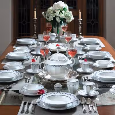 سرویس غذاخوری 103 پارچه چینی زرین ایران سری نئوکلاسیک مدل فرانسیس درجه یک