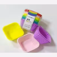 کاپ کیک رنگین کمانی مربع