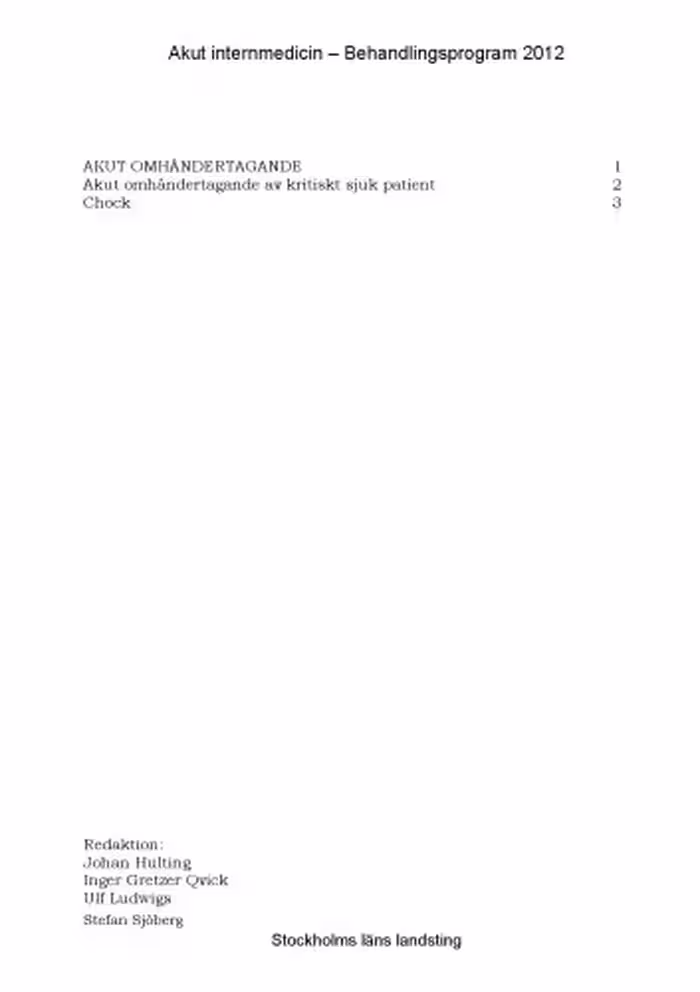 خرید و دانلود نسخه کامل کتاب Akut internmedicin – Behandlingsprogram 2012