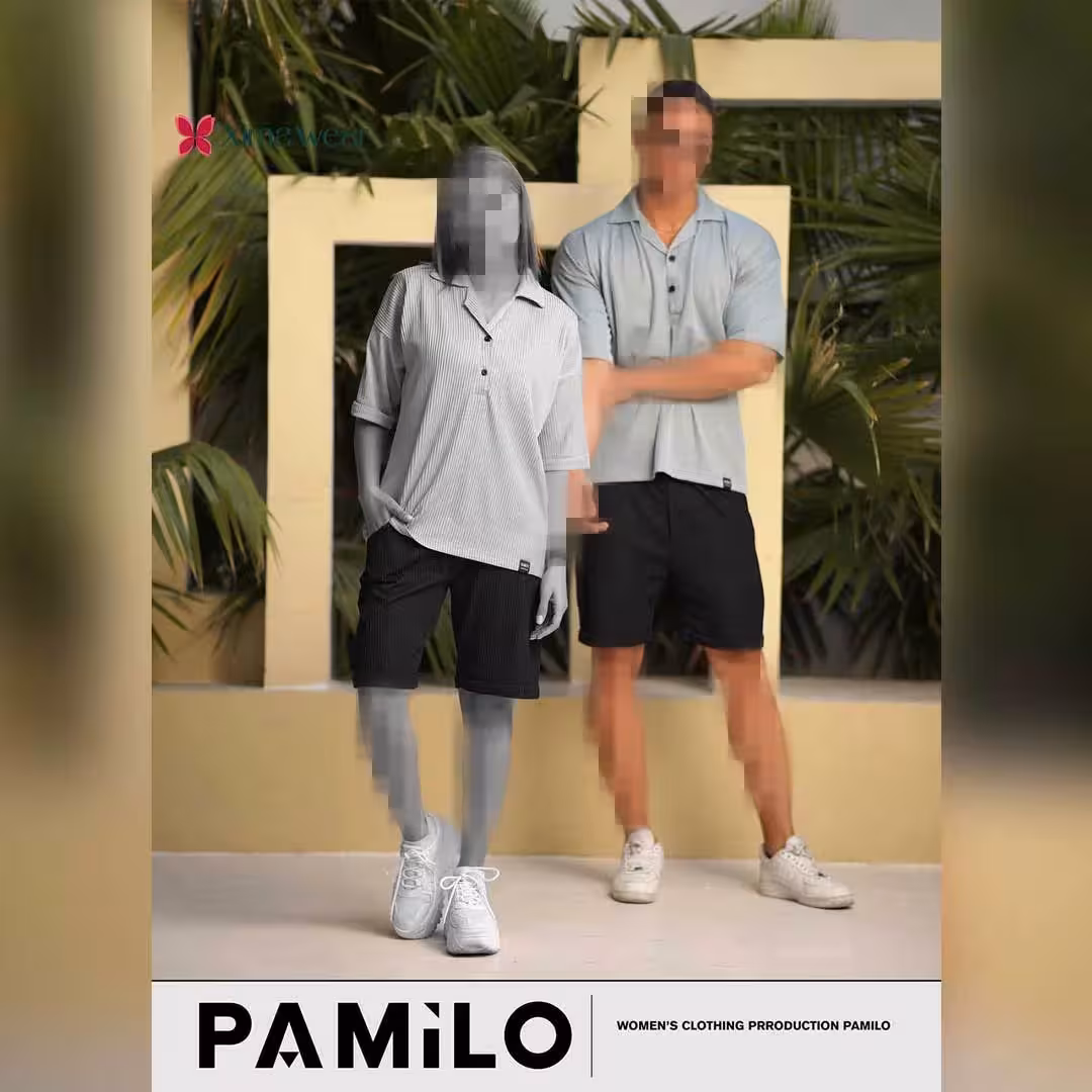 ست تی شرت و شلوارک پامیلو Pamilo مدل کاپلی کد 7025