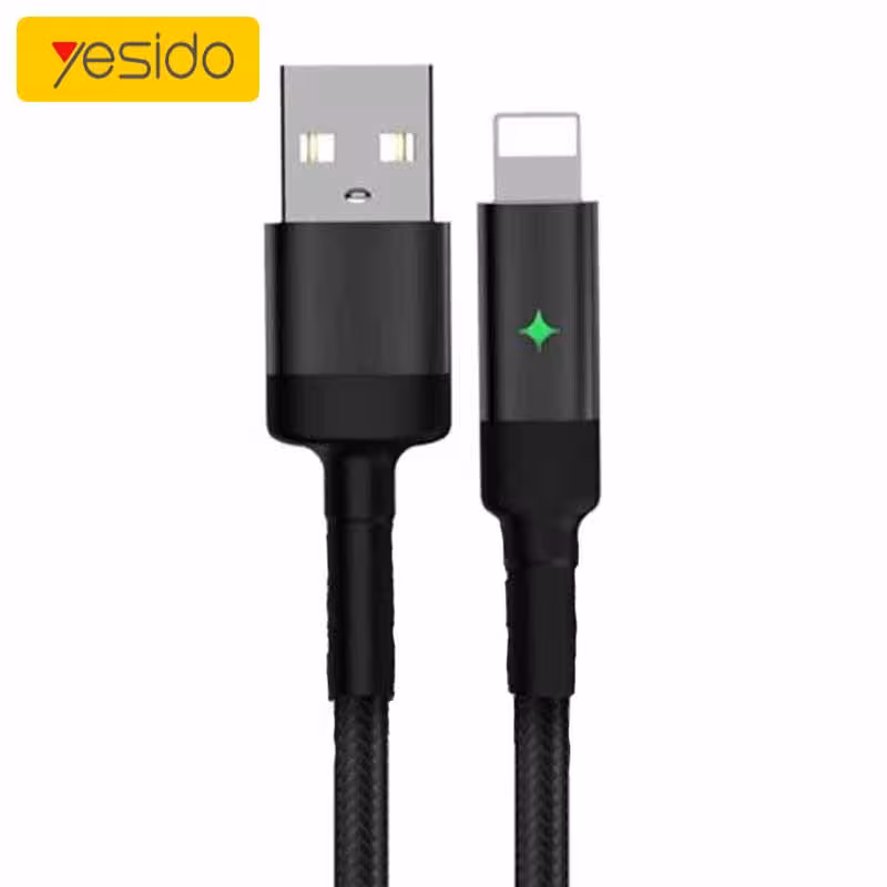 کابل شارژ لایتنینگ آیفون دارای قطع کن خودکار Yesido CA28 Auto Disconnect lightning Cable
