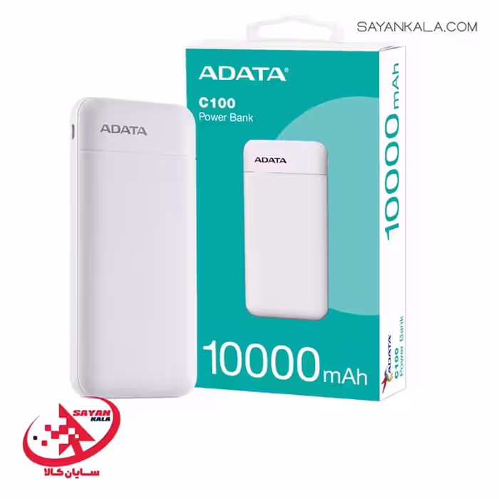 پاوربانک ای دیتا مدل POWER BANK ADATA C100 10000mAH WHITE