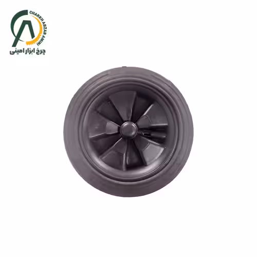 چرخ تک زباله ای پلاستیکی دنباله دار (نافی دار) درجه یک قطر 200 میلی متر