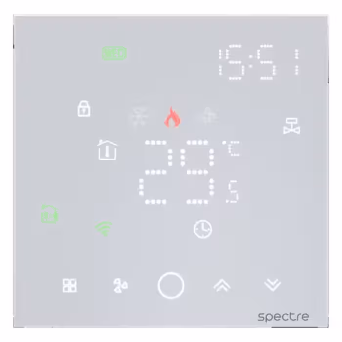 ترموستات هوشمند Ciel – سری TSR13 – فن کویل – WiFi – Tuya – چهار لوله – سفید