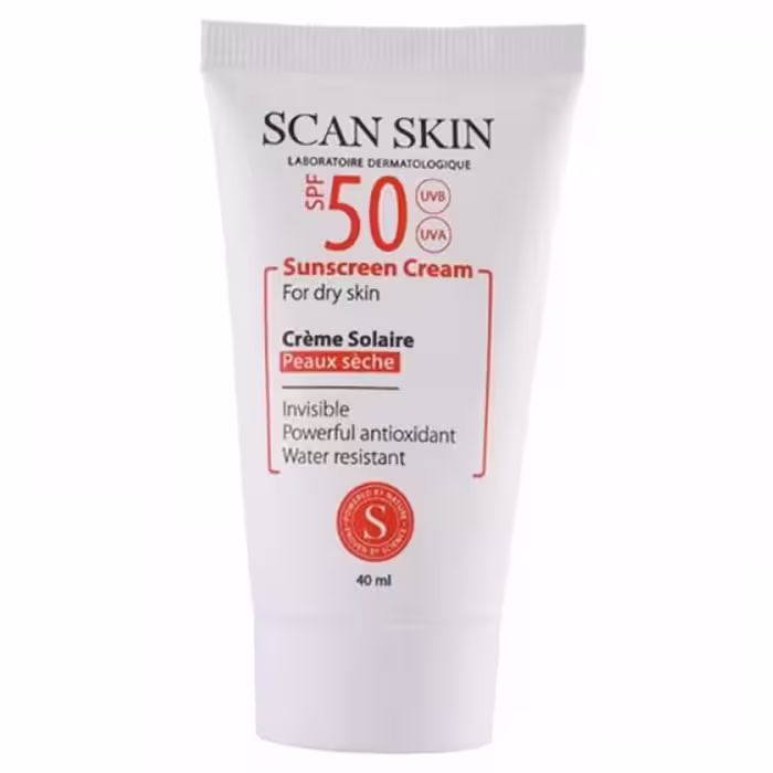 اسکن اسکین کرم ضد آفتاب SPF50 بی رنگ مخصوص پوست خشک 40 میلی لیتر  - داروکاو