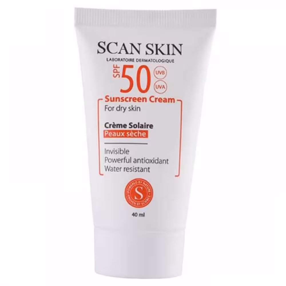 اسکن اسکین کرم ضد آفتاب SPF50 بی رنگ مخصوص پوست خشک 40 میلی لیتر  - داروکاو