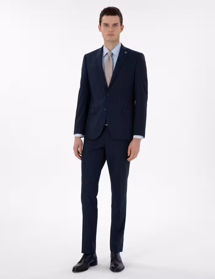 کت و شلوار مردانه سرمه ای پیرکاردین