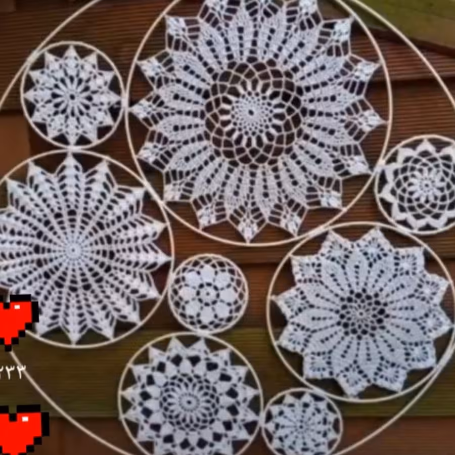 دریم کچر  و دیوار کوب قلاب بافی بافته شده با نخ مرسریزه رنگبندی قابل تغییره