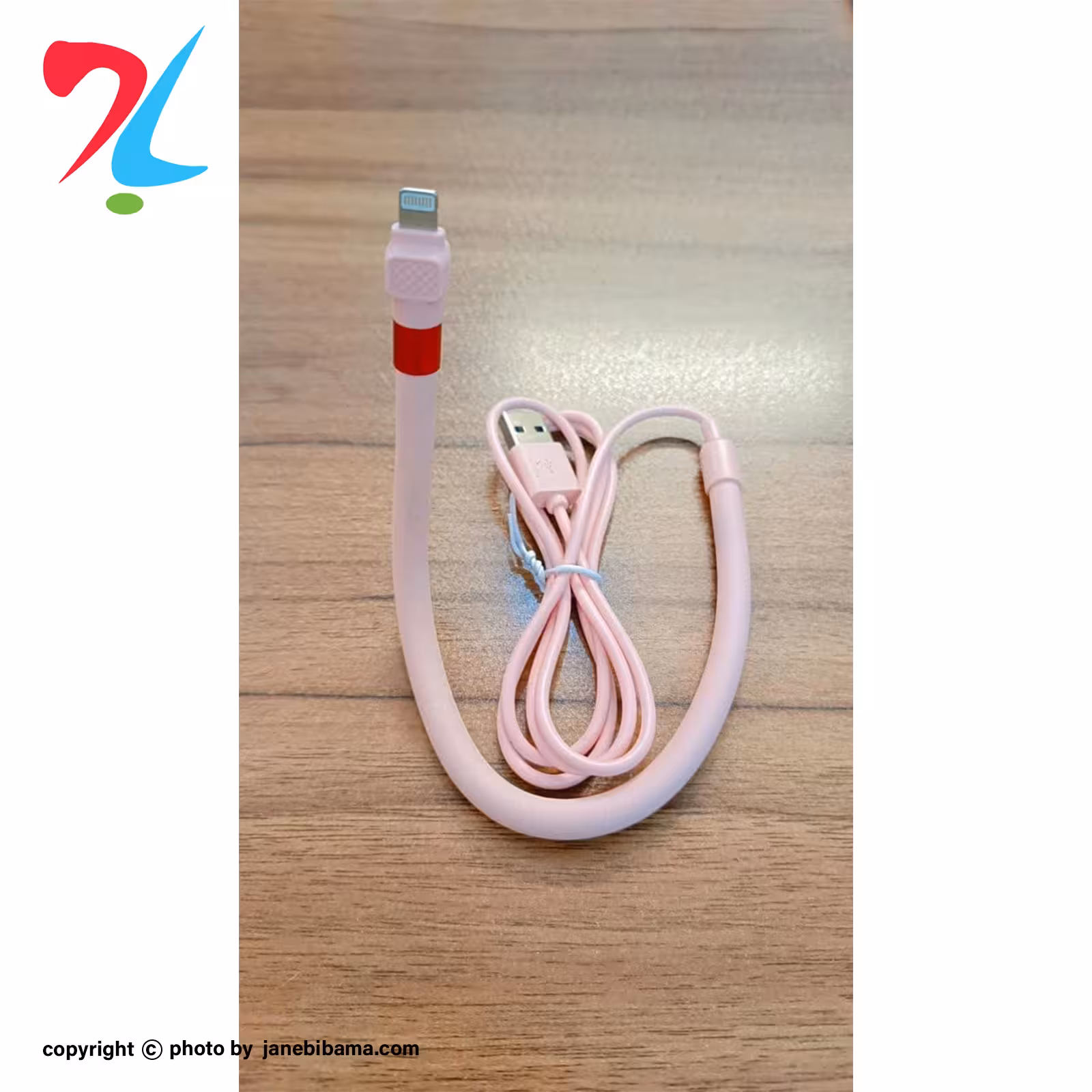 کابل شارژ آیفون مدل هلدر دار-رنگ صورتی