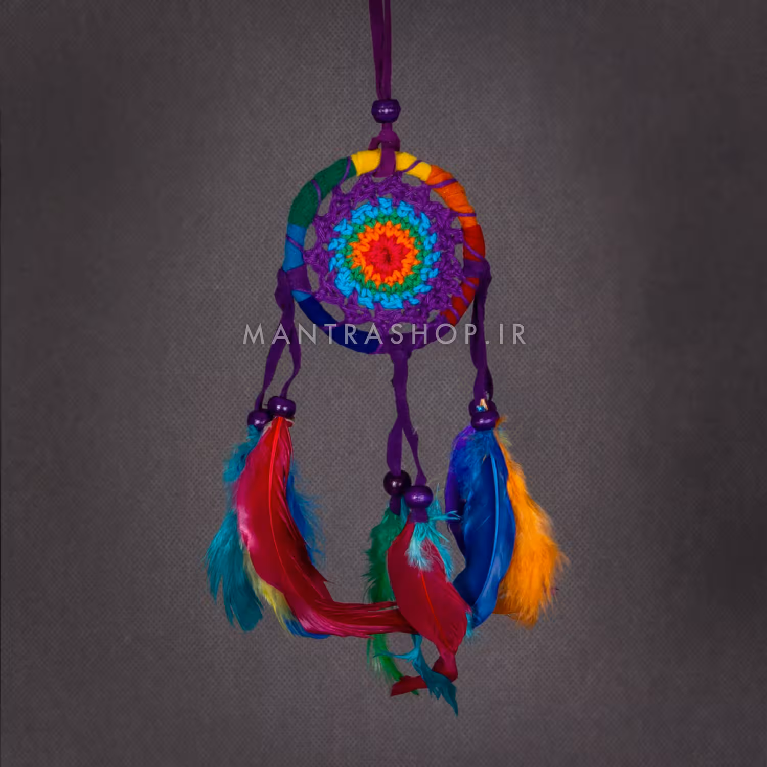 دریمکچر مکرومه دستباف هفت چاکرا قطر حلقه 6 سانتی متر