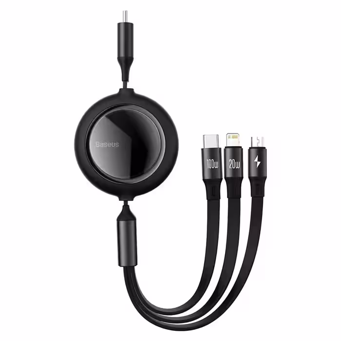 کابل تبدیل USB-C به USB-C/microUSB/لایتنینگ باسئوس مدل CAMLC-AMJ طول 1.2 متر