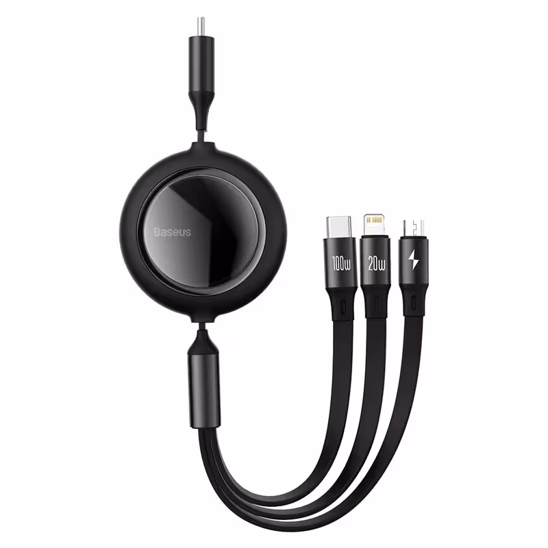 کابل تبدیل USB-C به USB-C/microUSB/لایتنینگ باسئوس مدل CAMLC-AMJ طول 1.2 متر