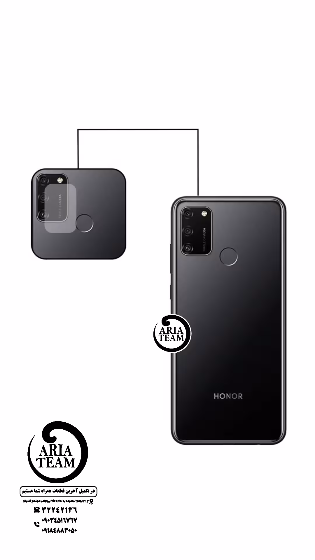 شیشه لنز دوربین هوآوی honor 9a