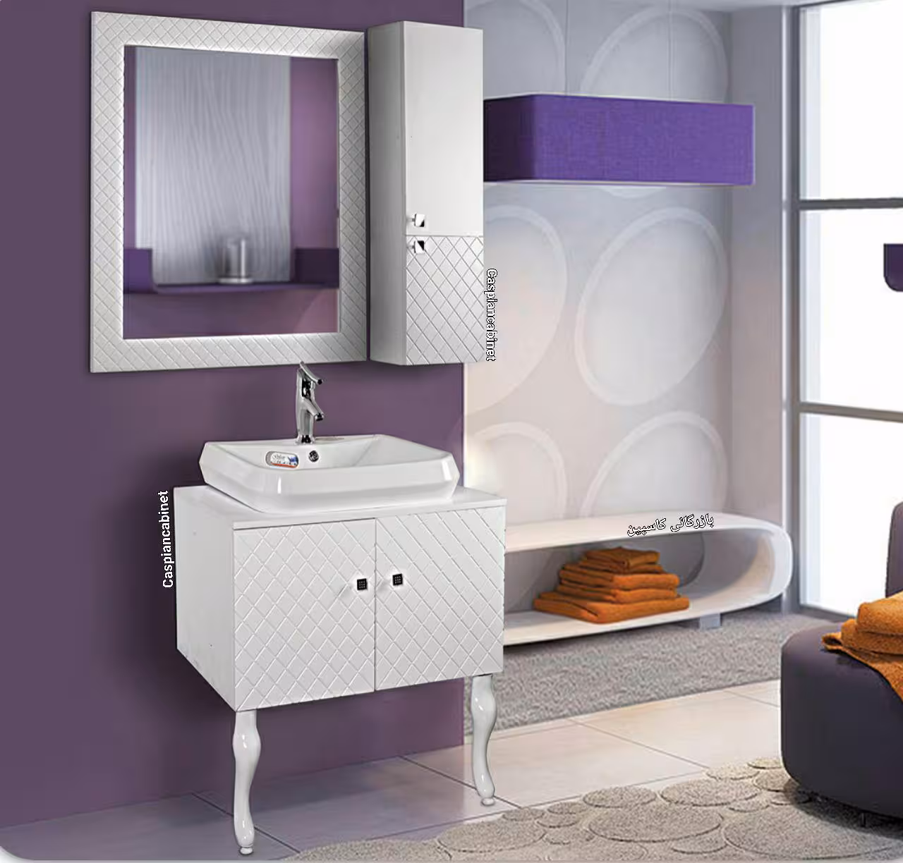 روشویی کابینت دار دایموند 75 سانت