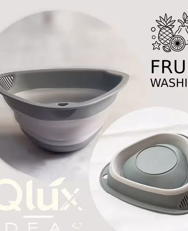 لگن تاشو مثلثی آبگیر سیلیکونی Qlux 00952