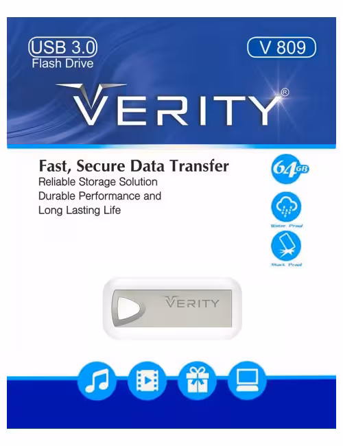 فلش مموری فلزی وریتی مدل V809 USB3 ظرفیت 64 گیگابایت