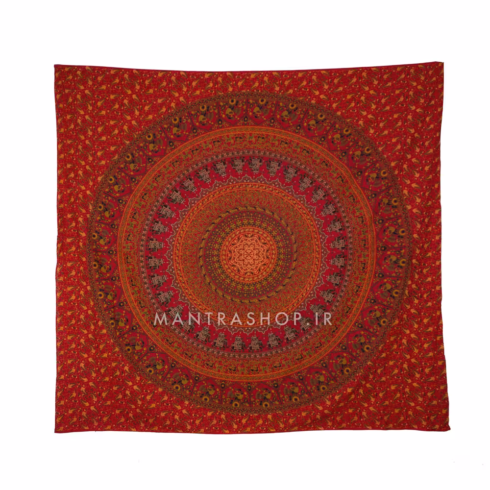 بکدراپ تپستری هندی طرح ماندالا (روتختی دو نفره) کد 352