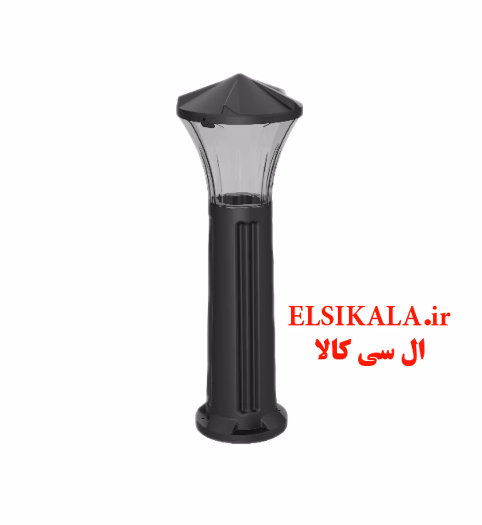 چراغ باغی حیاطی مدل هلما سایز 30 سانتی مشکی مسی سفید