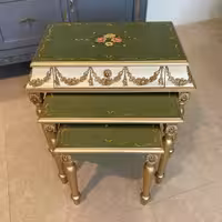 میز عسلی سبز و طلایی شیک