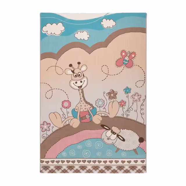 فرش ماشینی دنیای فرش گل برجسته کد 303 زمینه کرم