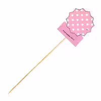 تاپر(سیخ چوبی) تم تولد خالدار صورتی