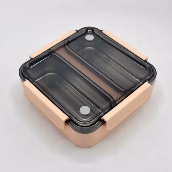 ظرف غذا ( لانچ باکس ) داخل استیل صورتی KH0036