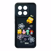 قاب Solid عروسکی طرح خانواده باب اسفنجی مناسب برای Xiaomi Poco X6 Pro-مشکی