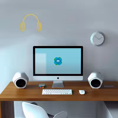 چراغ دیواری نئون دیزاین طرح Headphone_YL