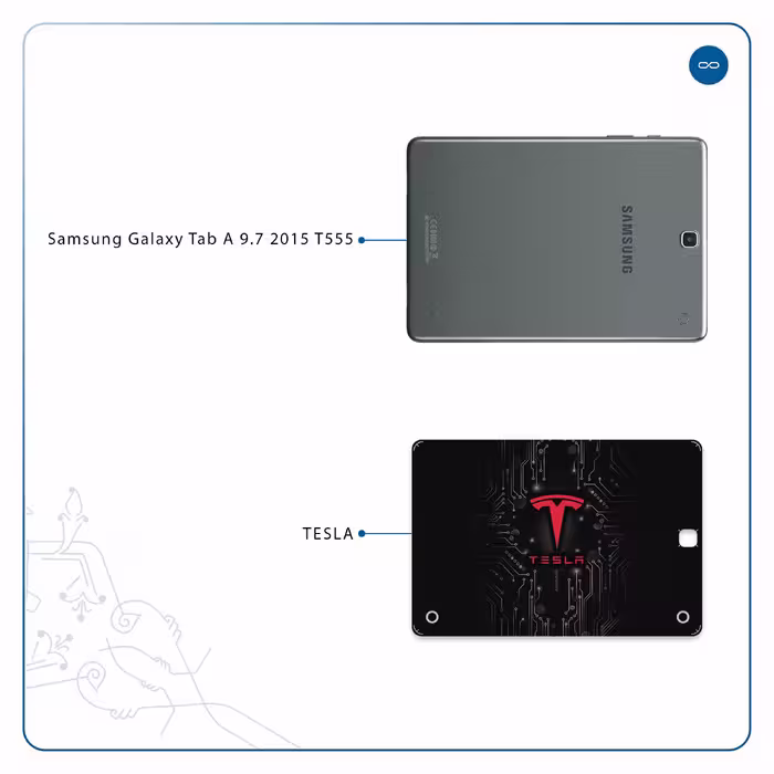 برچسب پوششی ماهوت مدل TESLA مناسب برای تبلت سامسونگ Galaxy Tab A 9.7 2015 T555