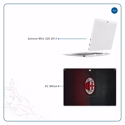 برچسب پوششی ماهوت مدل AC-Milan مناسب برای تبلت لنوو Miix 320 2017