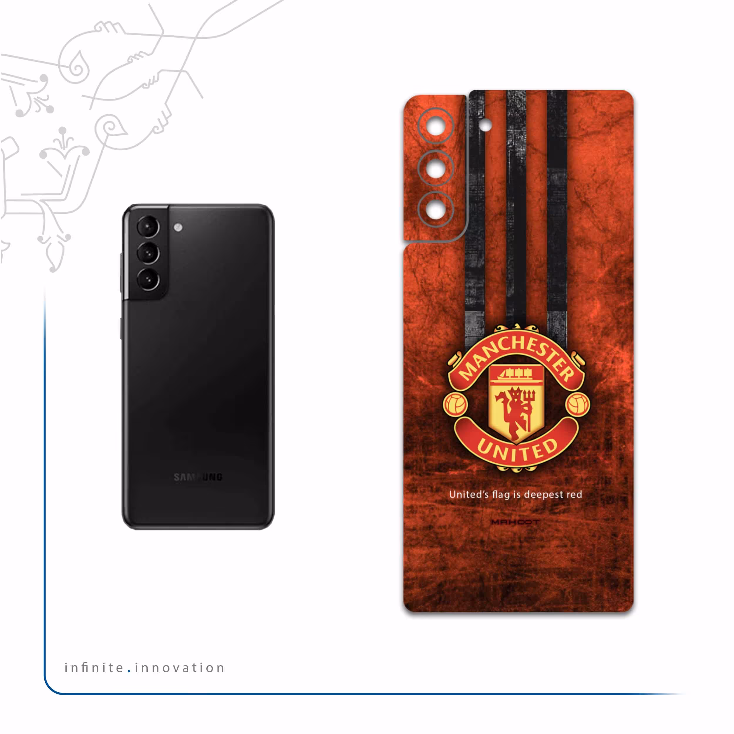برچسب پوششی ماهوت مدل Manchester-United مناسب برای گوشی موبایل سامسونگ Galaxy S21 Plus 5G