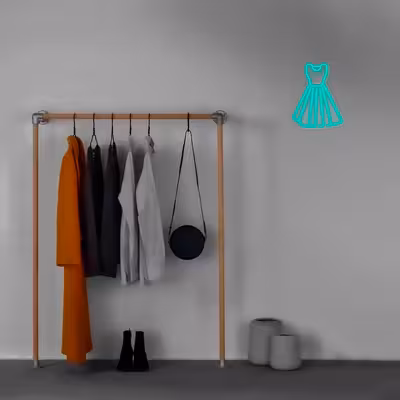 چراغ دیواری نئون دیزاین طرح Women-Clothes_TBL