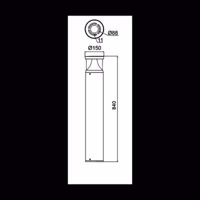 چراغ چمنی 18 وات گلنور مدل فانوس 