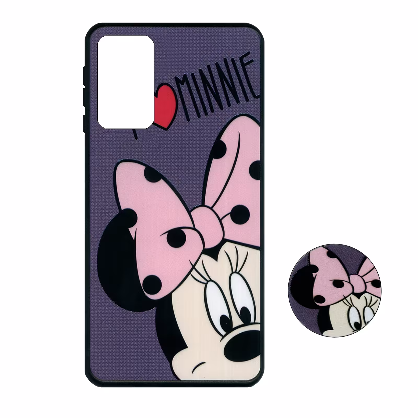 کاور طرح Minni Mouse کد 3811 مناسب برای گوشی موبایل سامسونگ Galaxy A52 به همراه پایه نگهدارنده