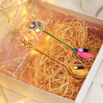 قاشق چای خوری مدل برگ کد 00670 مجموعه 6 عددی