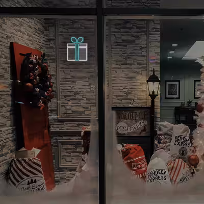 چراغ دیواری نئون دیزاین طرح Gift-Box_TBL