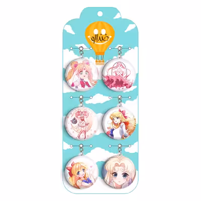 جاکلیدی خندالو مدل انیمه سیلور مون Sailor Moon کد 954B مجموعه 6 عددی