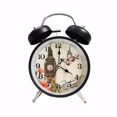 ساعت رومیزی مدل برج ساعت و پروانه شماطه دار کد 31